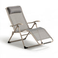 Fauteuil relax pliant aux lignes épurées, coloris gris