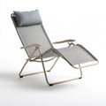 Fauteuil relax pliant aux lignes épurées, coloris gris