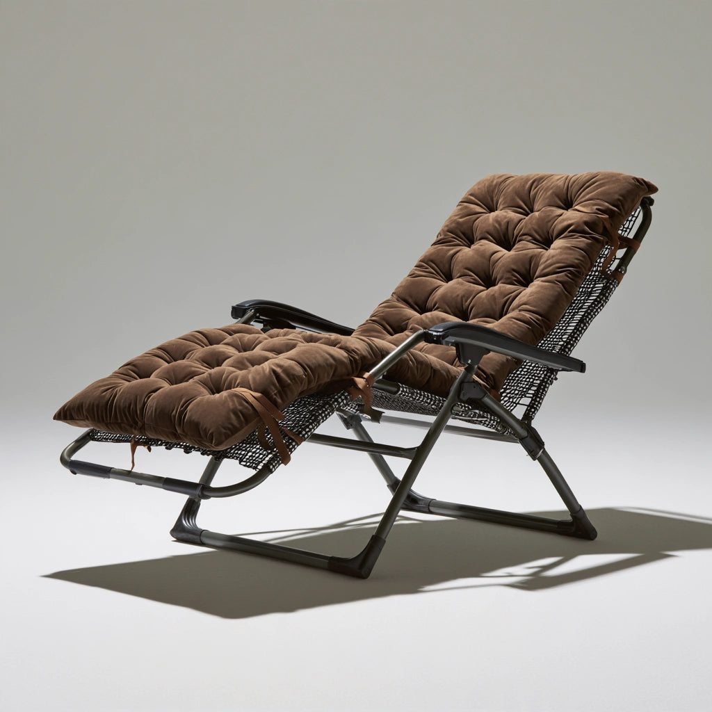 Fauteuil relax pliant aux lignes épurées, coloris gris