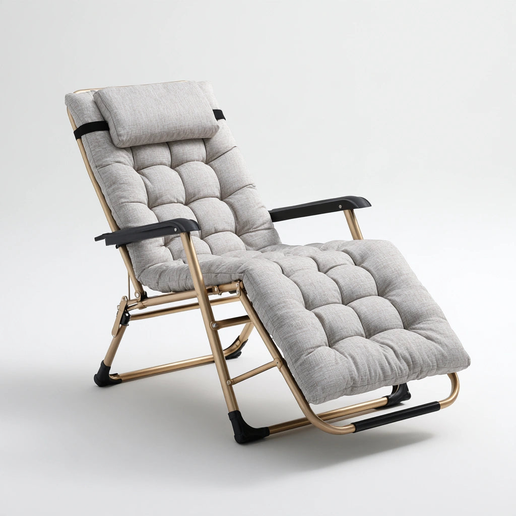 Fauteuil relax pliant aux lignes épurées, coloris gris