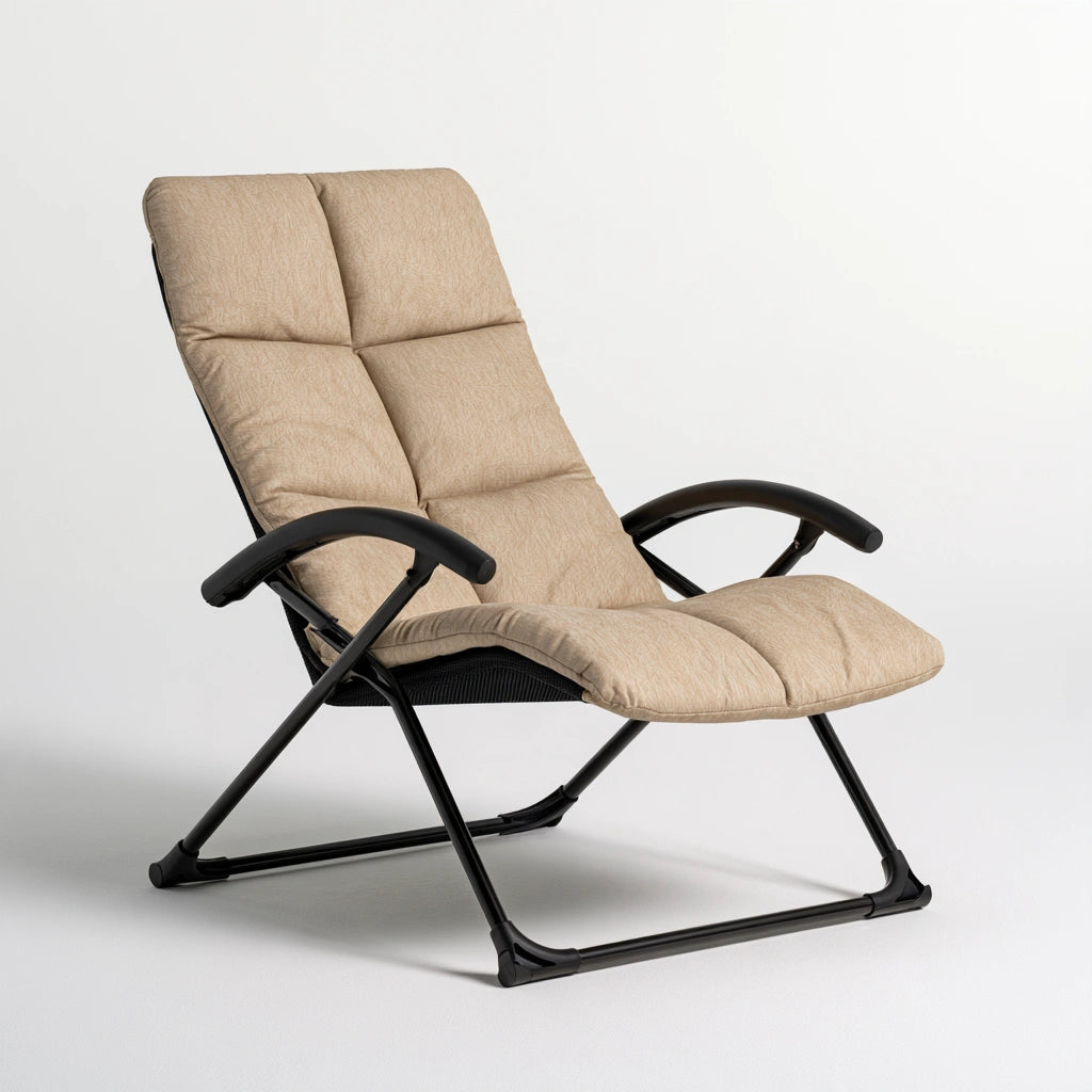 Fauteuil relax pliant aux lignes épurées, coloris gris