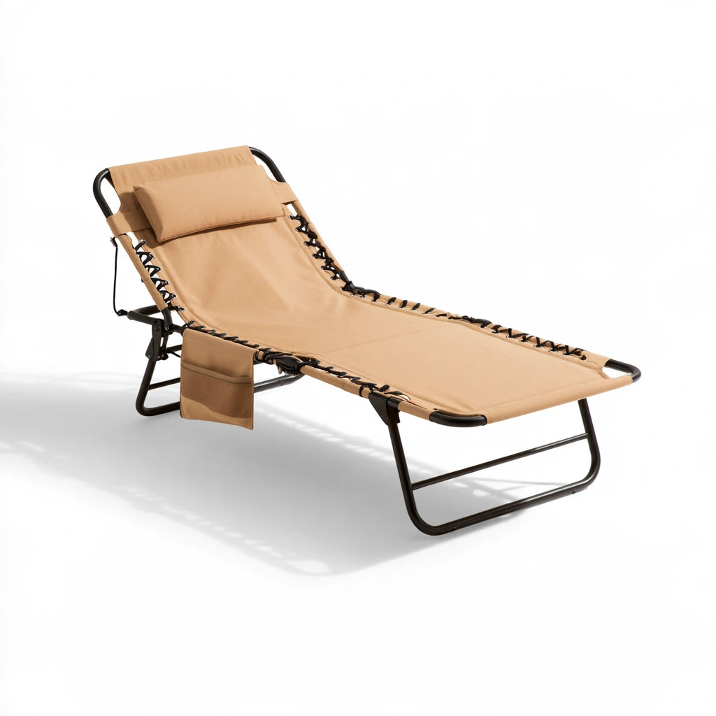 Fauteuil relax pliant aux lignes épurées, coloris gris