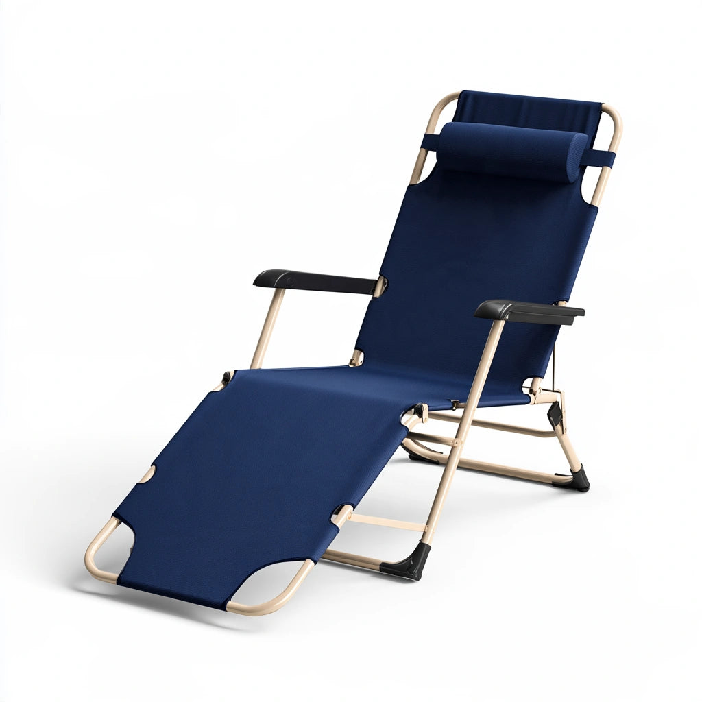 Fauteuil relax pliant aux lignes épurées, coloris gris