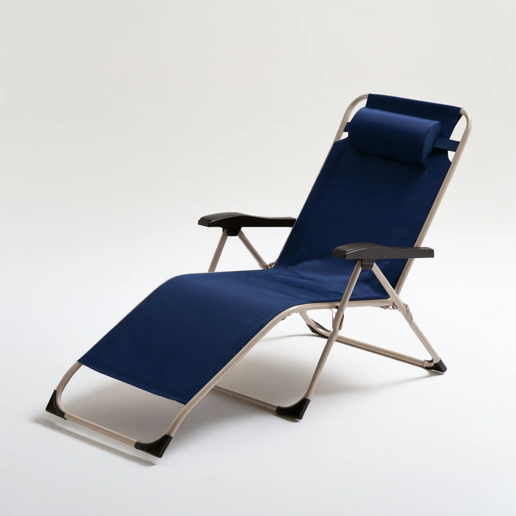 Fauteuil relax pliant aux lignes épurées, coloris gris