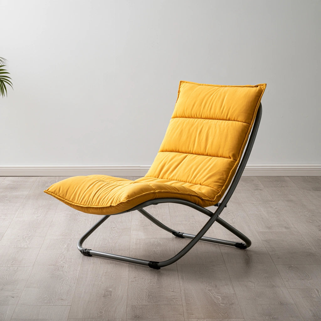 Fauteuil relax pliant aux lignes épurées, coloris gris