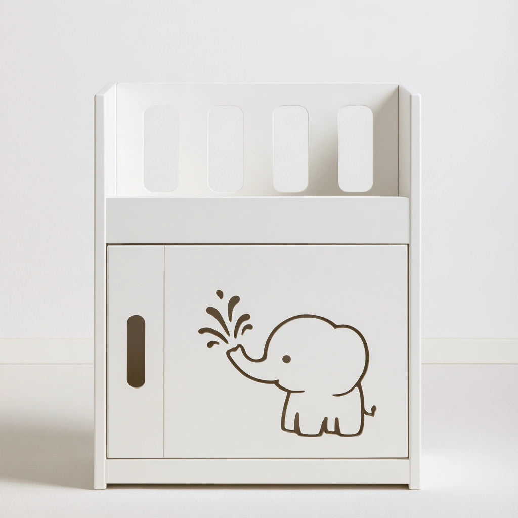 Meuble de rangement en bois, coloris blanc