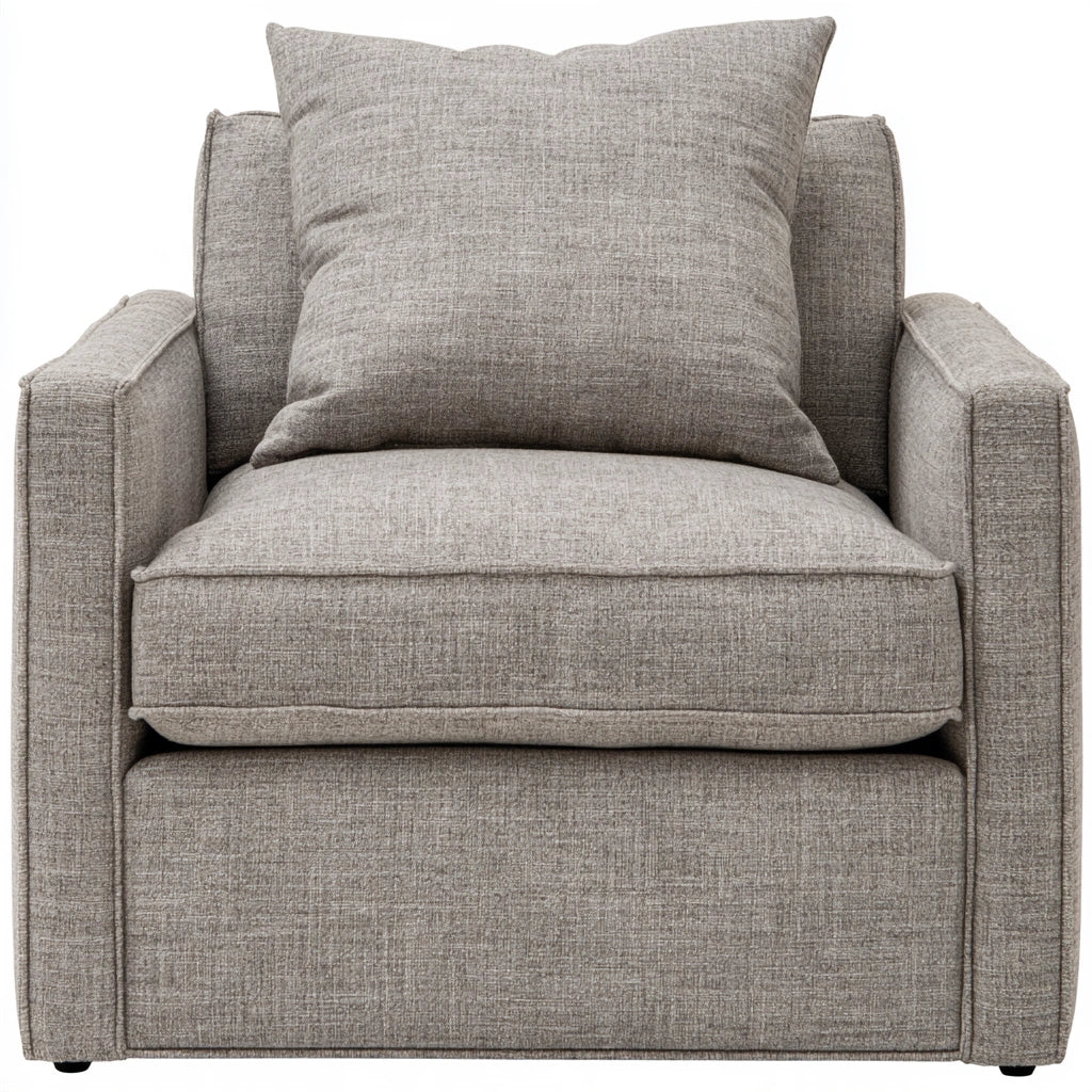 Fauteuil d'appoint aux lignes épurées, coloris gris