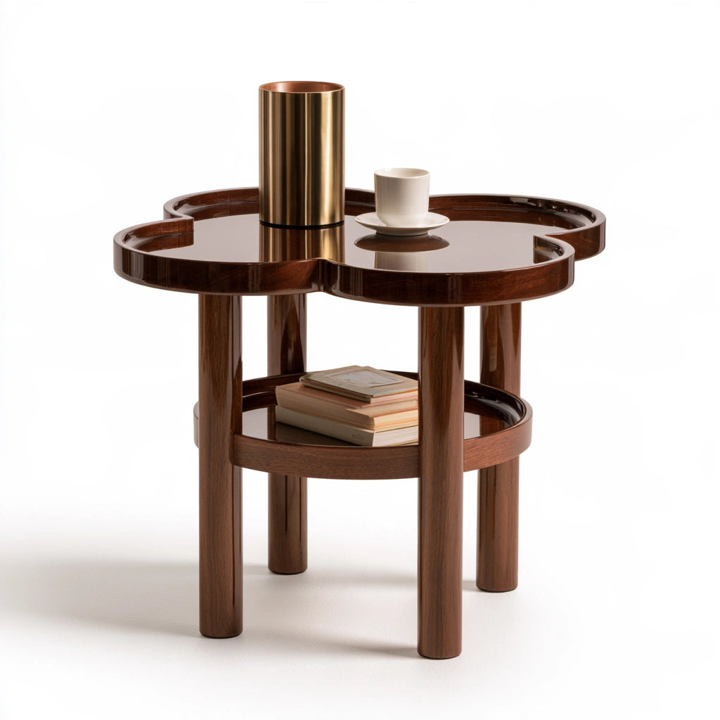 Table d'appoint en bois, coloris brun foncé