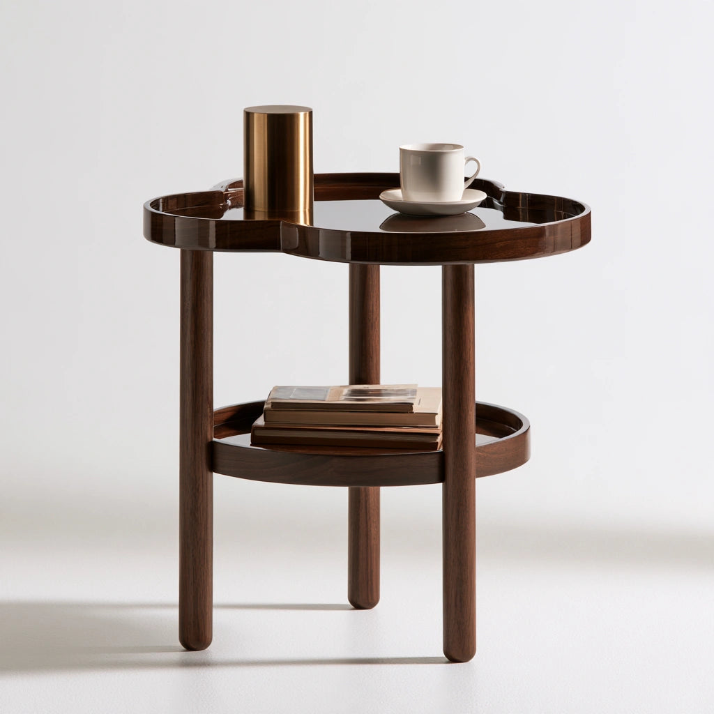 Table d'appoint en bois, coloris brun foncé