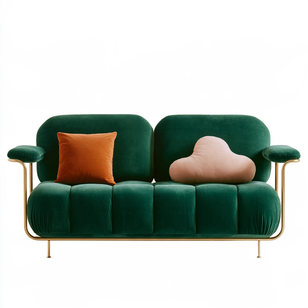Canapé-lit modulable aux lignes épurées, coloris vert et blanc