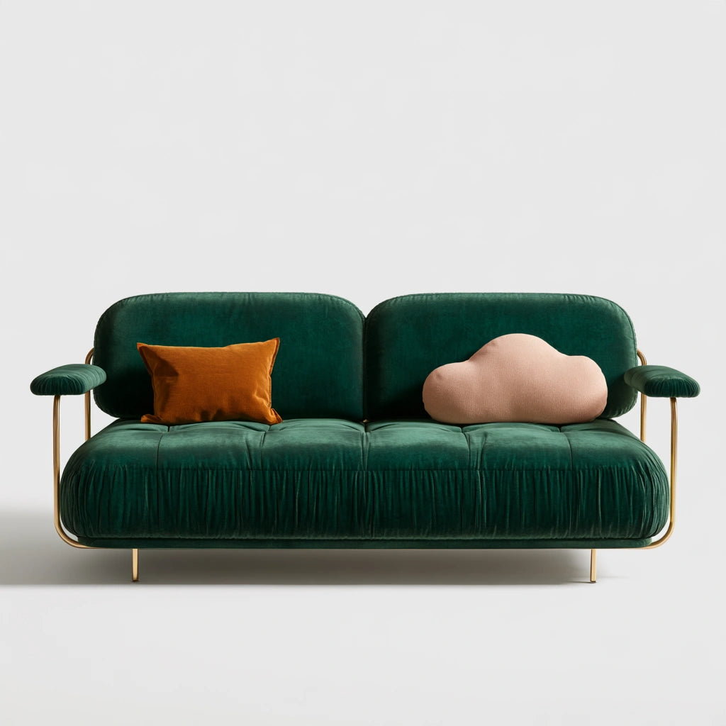 Canapé-lit modulable aux lignes épurées, coloris vert et blanc