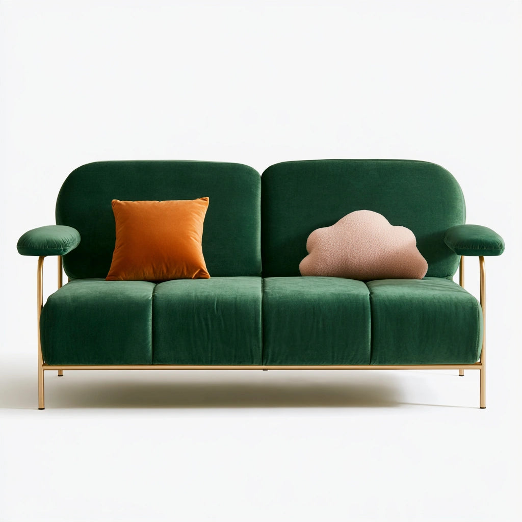 Canapé-lit modulable aux lignes épurées, coloris vert et blanc