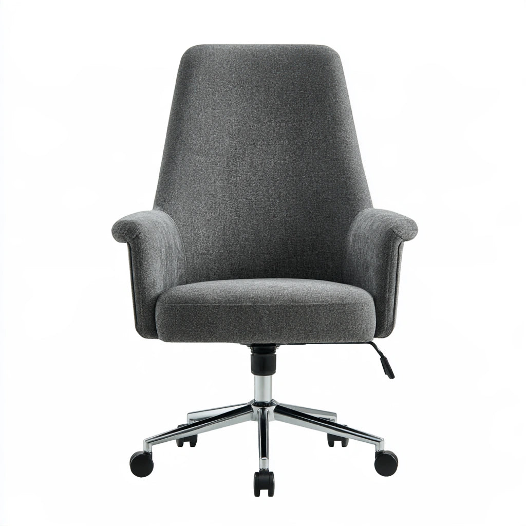 Fauteuil de bureau ergonomique aux lignes épurées à dossier haut, coloris gris